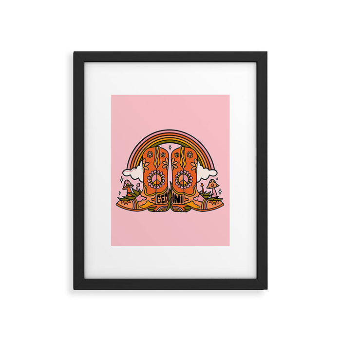 Gemini Cowboy Boots Framed Art Print Gallery Image 1