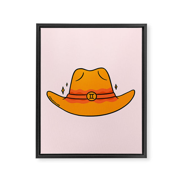 Gemini Cowboy Hat Framed Canvas Print Gallery Image 1