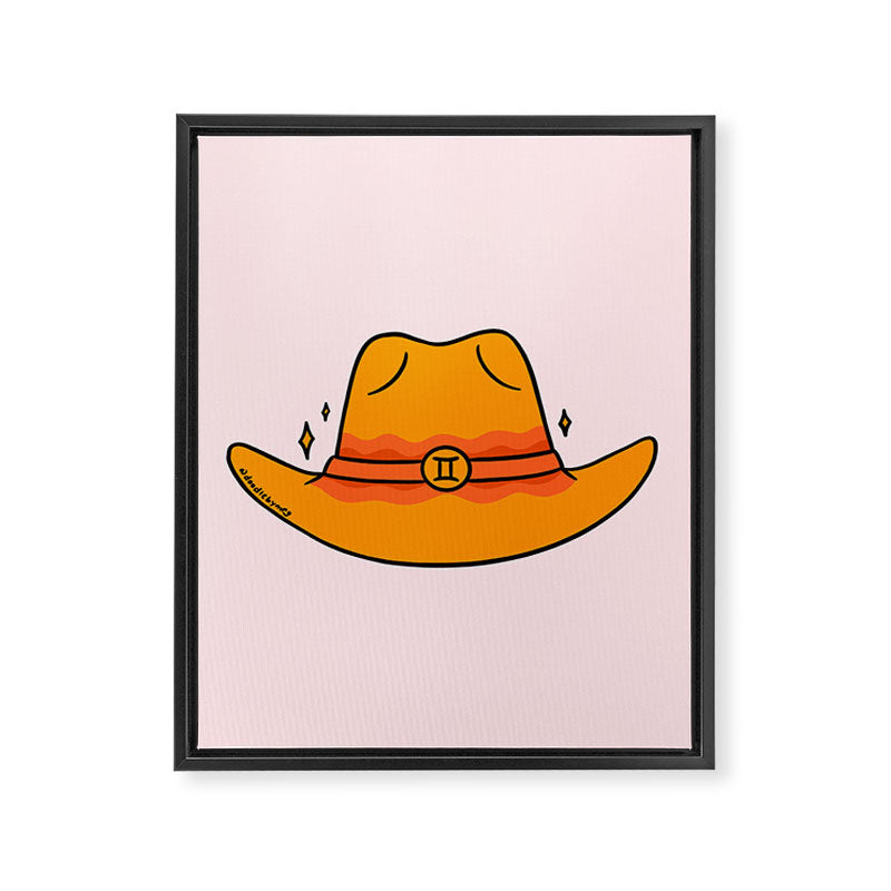 Gemini Cowboy Hat Framed Canvas Print Gallery Image 8