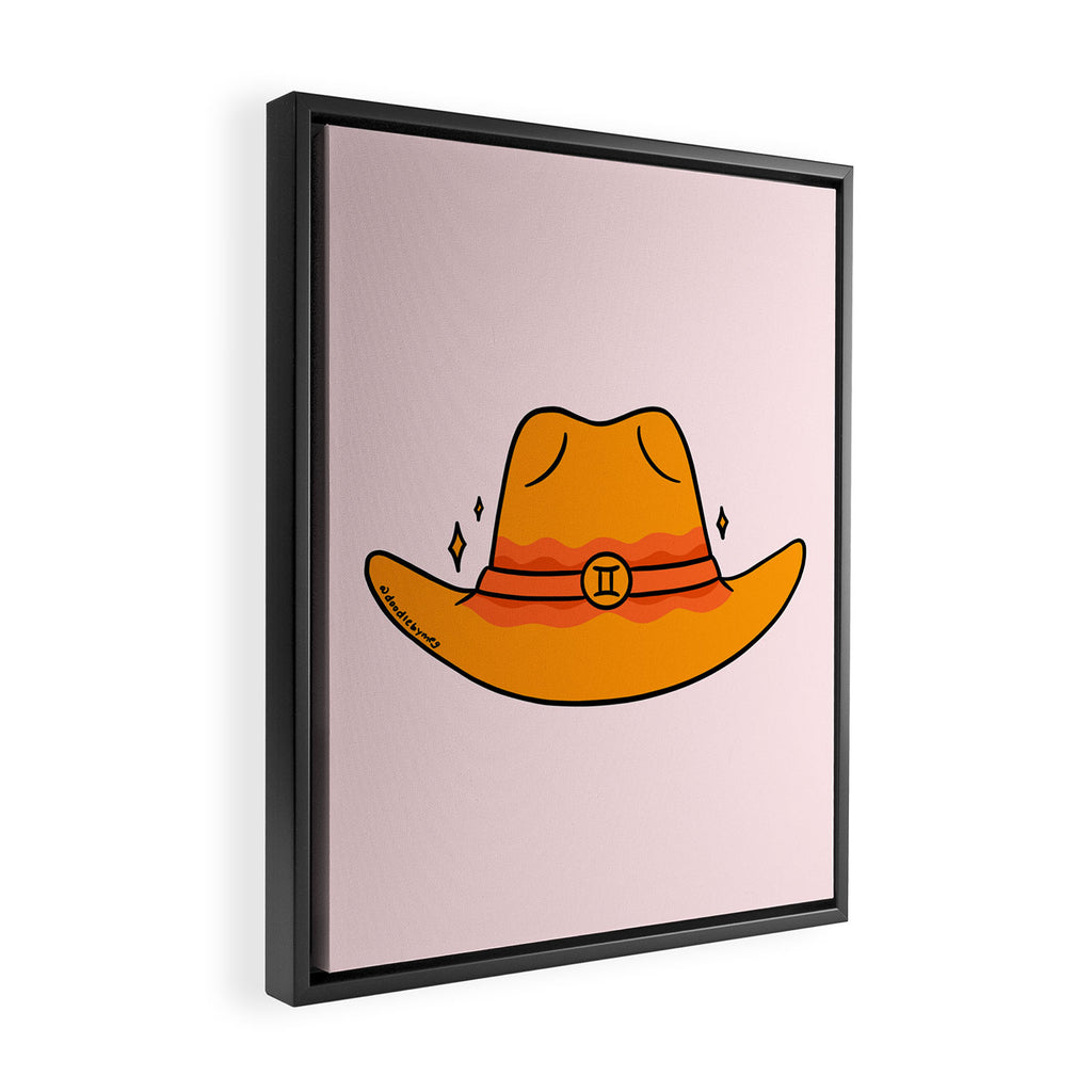 Gemini Cowboy Hat Framed Canvas Print Gallery Image 2