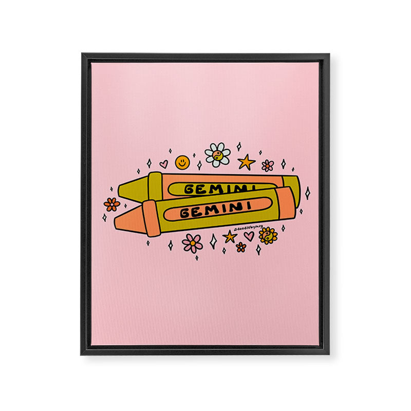Gemini Crayon Framed Canvas Print Gallery Image 8