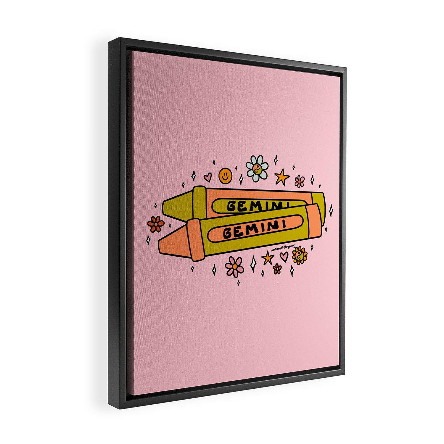 Gemini Crayon Framed Canvas Print Gallery Image 2