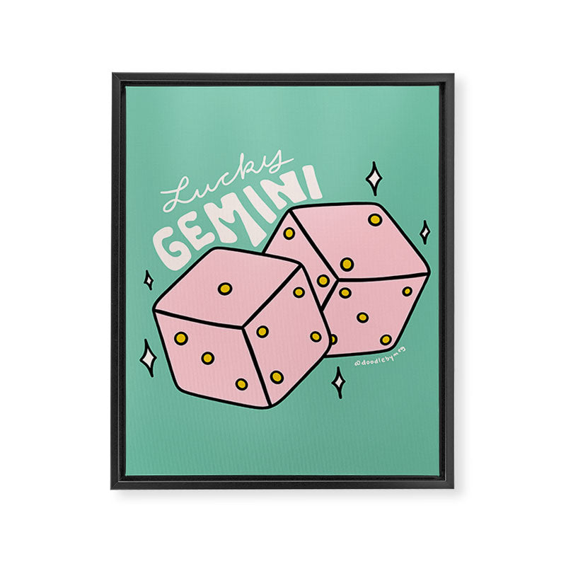Gemini Dice Framed Canvas Print Gallery Image 8