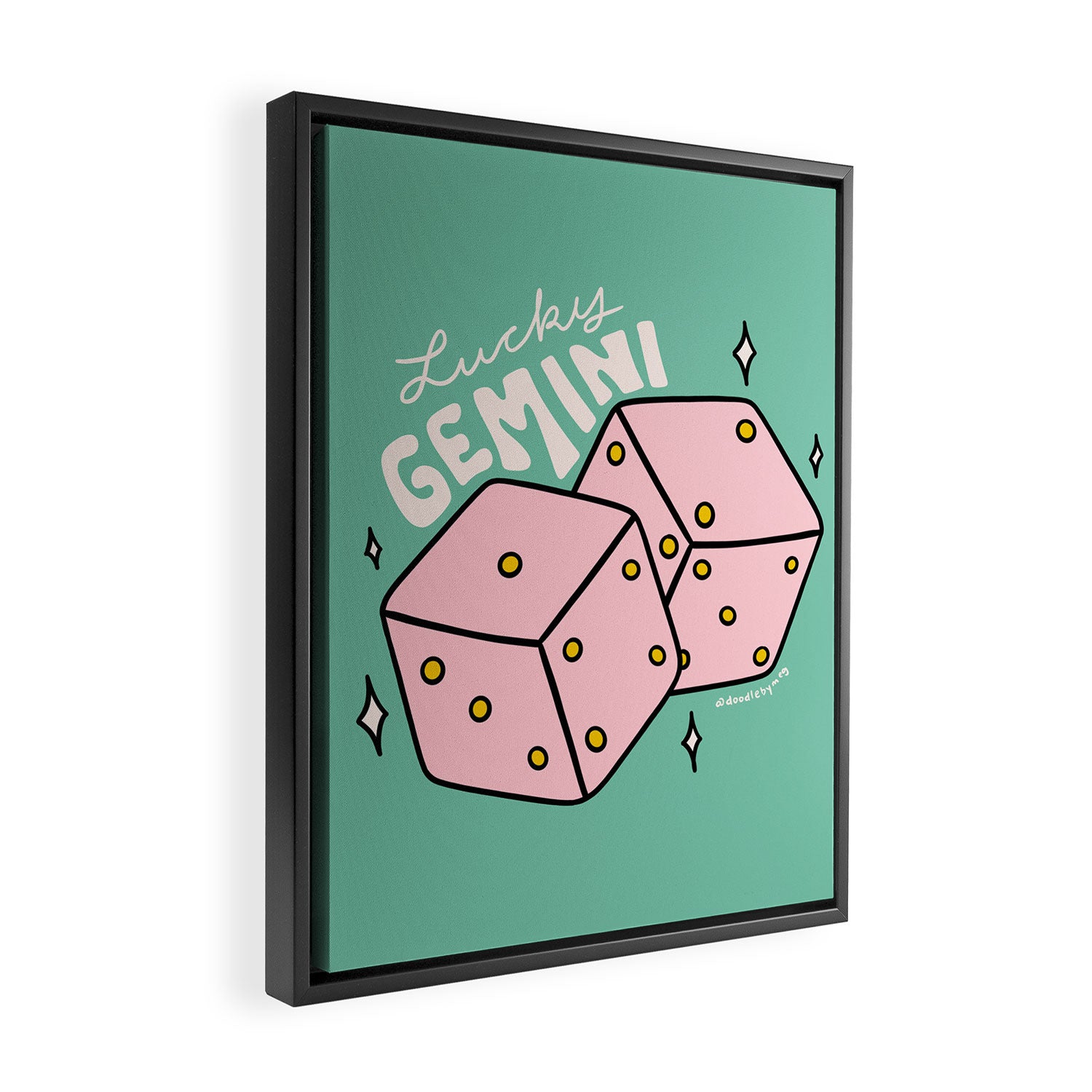 Gemini Dice Framed Canvas Print Gallery Image 2
