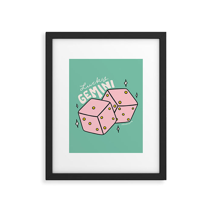 Gemini Dice Framed Art Print Gallery Image 1
