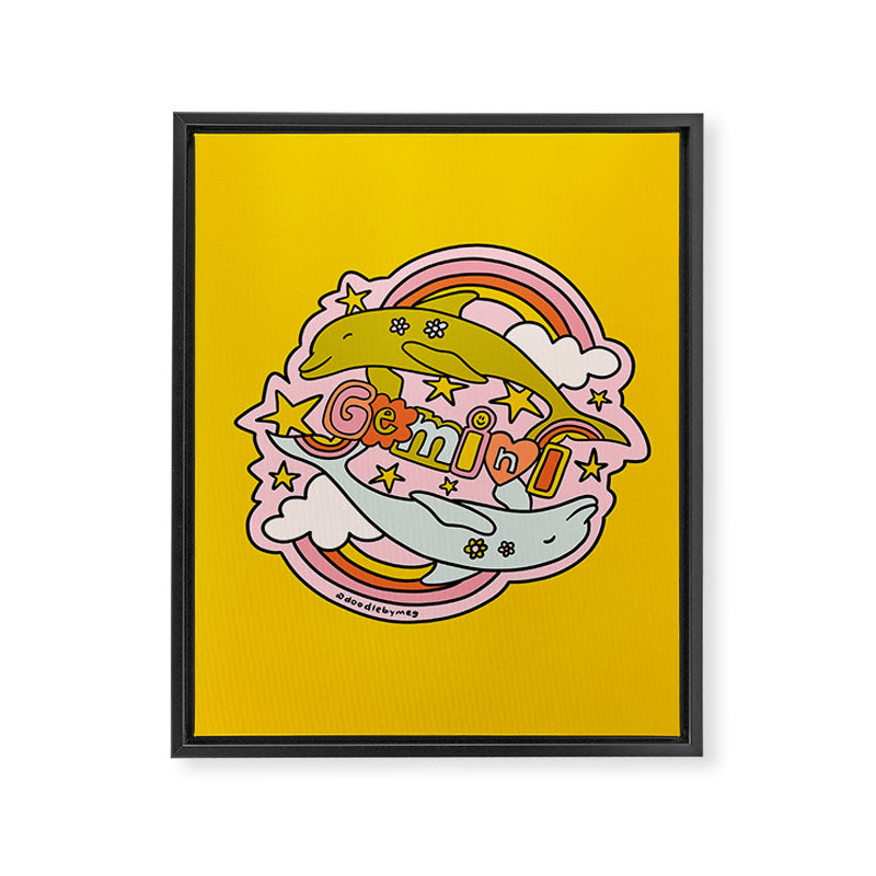 Gemini Dolphin Framed Canvas Print Gallery Image 8