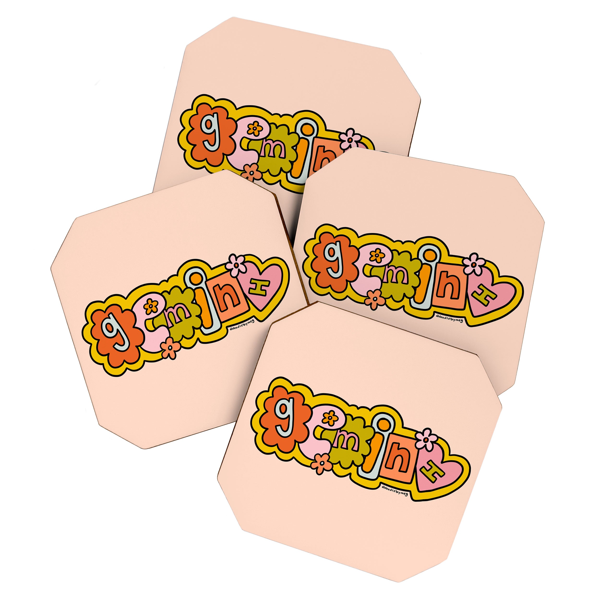 Gemini Doodle Letters Coaster Gallery Image 1