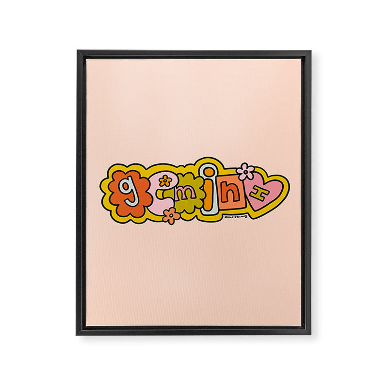 Gemini Doodle Letters Framed Canvas Print Gallery Image 8