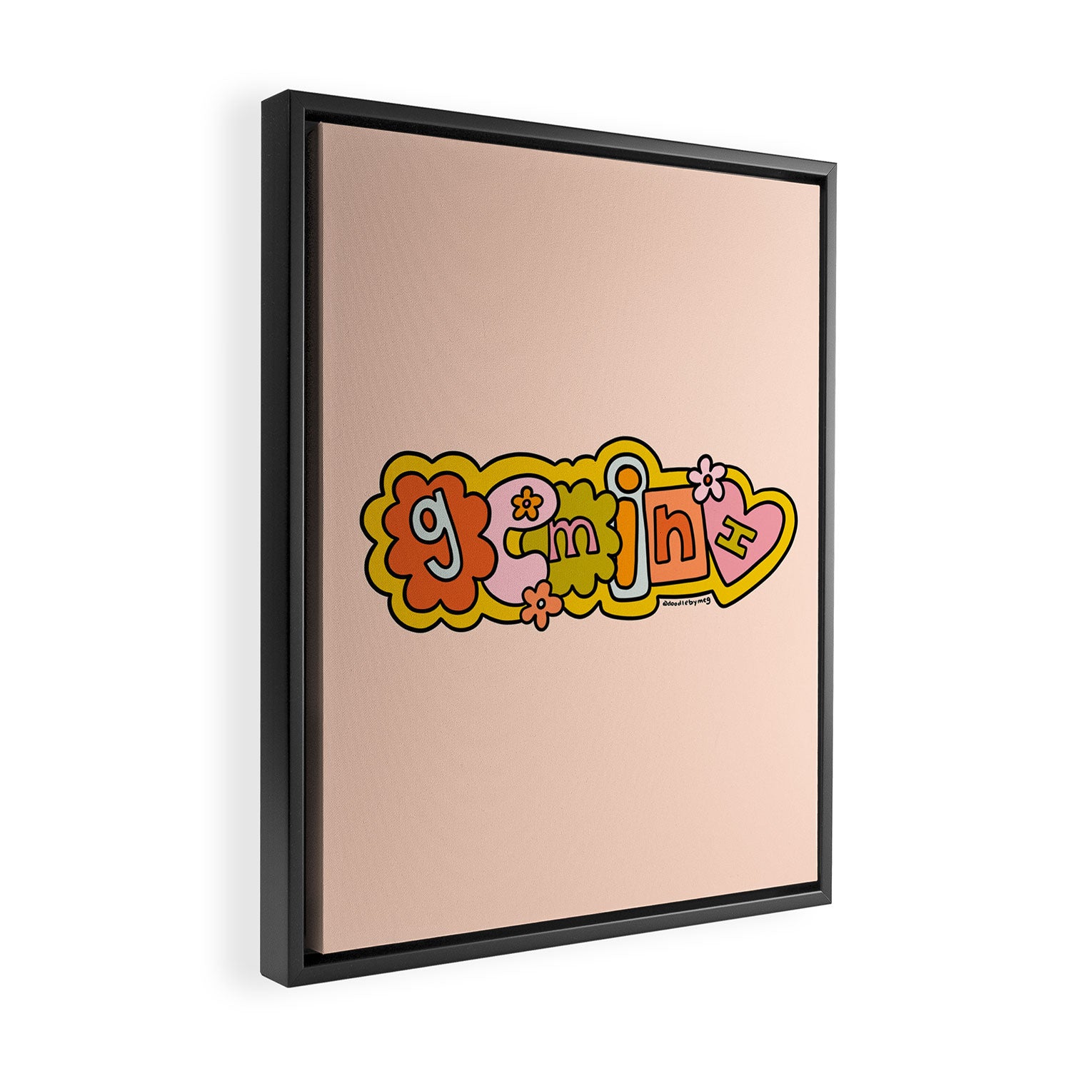 Gemini Doodle Letters Framed Canvas Print Gallery Image 2