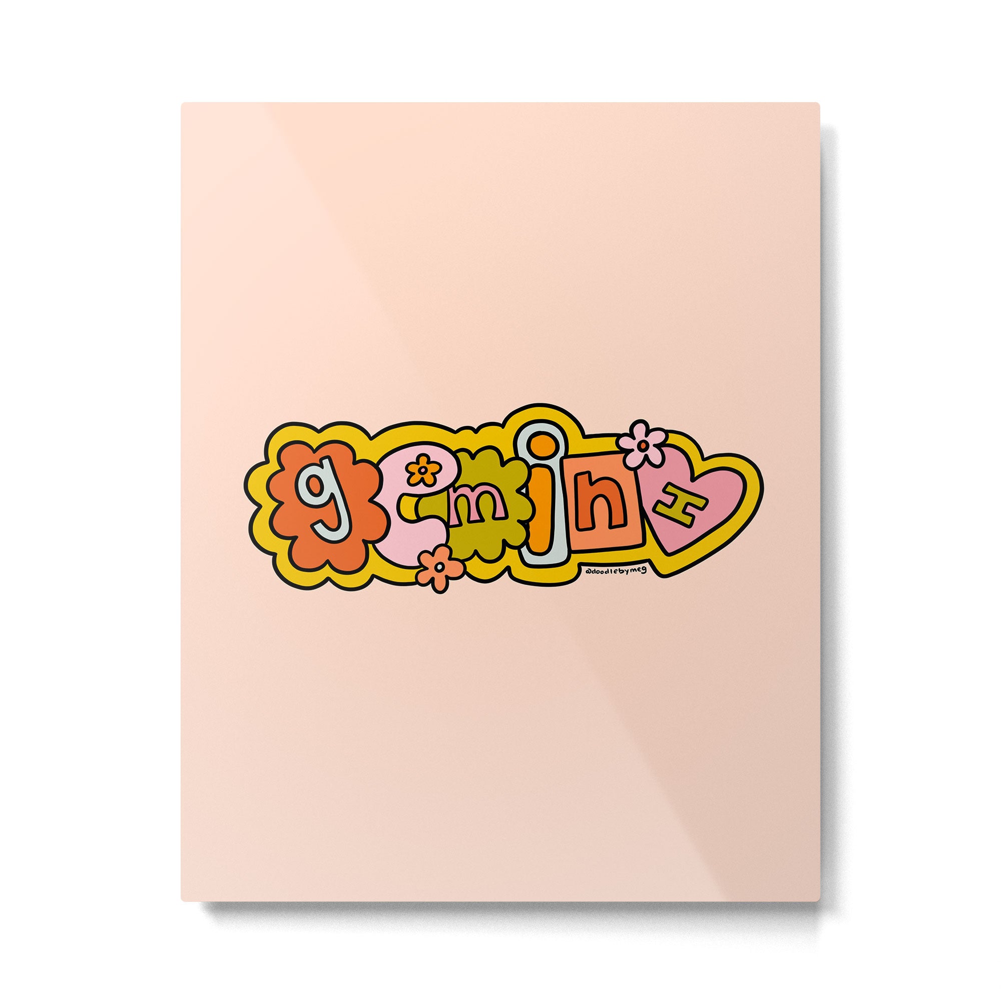 Gemini Doodle Letters Metal Print Gallery Image 6