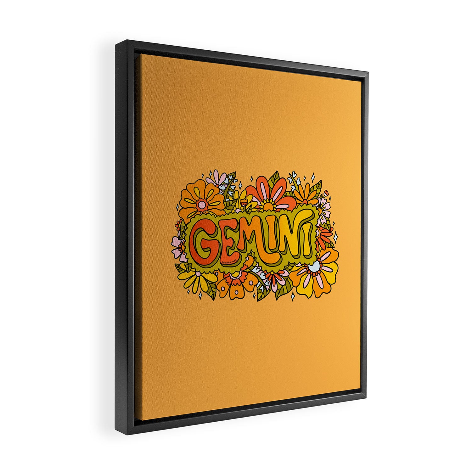 Gemini Flowers Framed Canvas Print Gallery Image 2