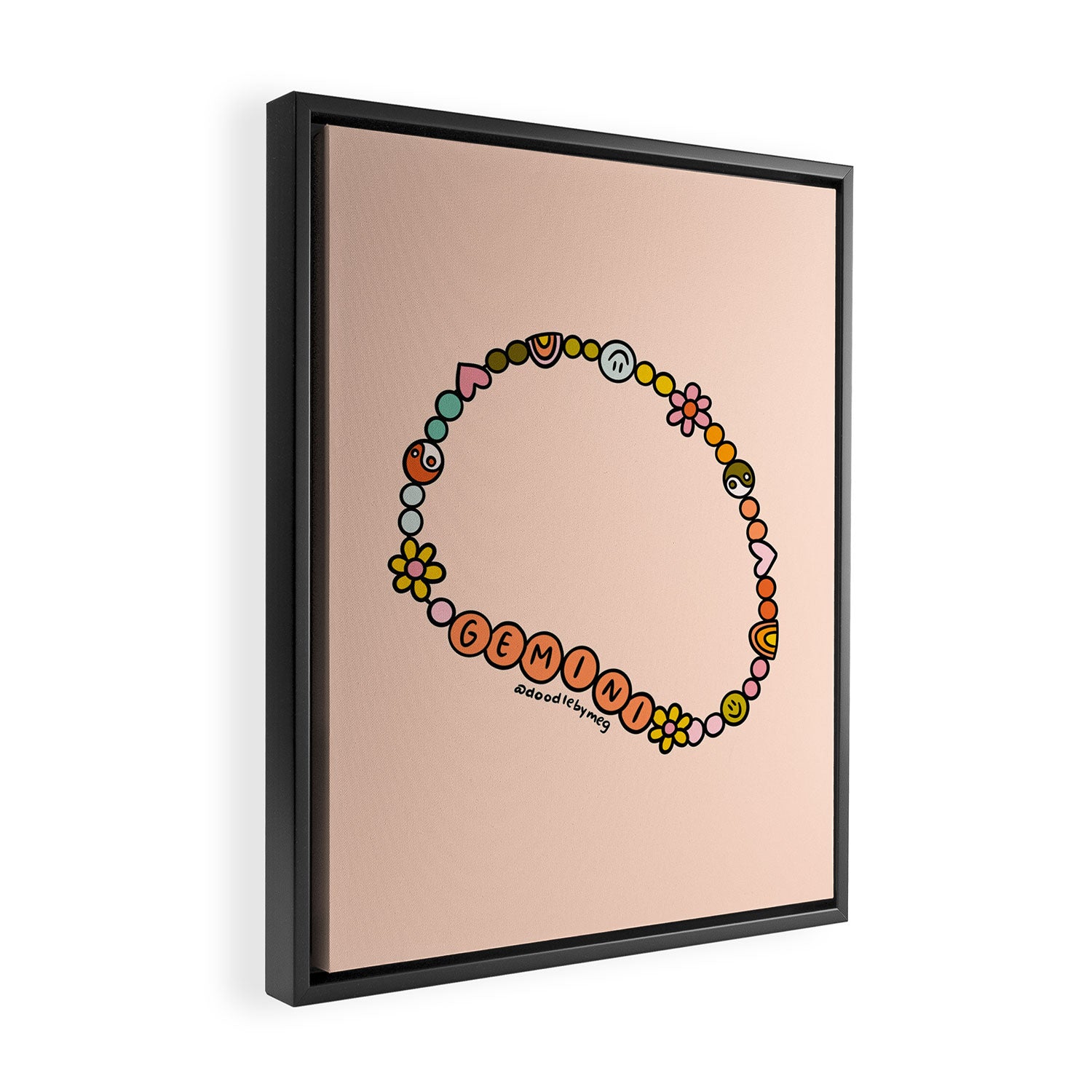 Gemini Friendship Bracelet Framed Canvas Print Gallery Image 2