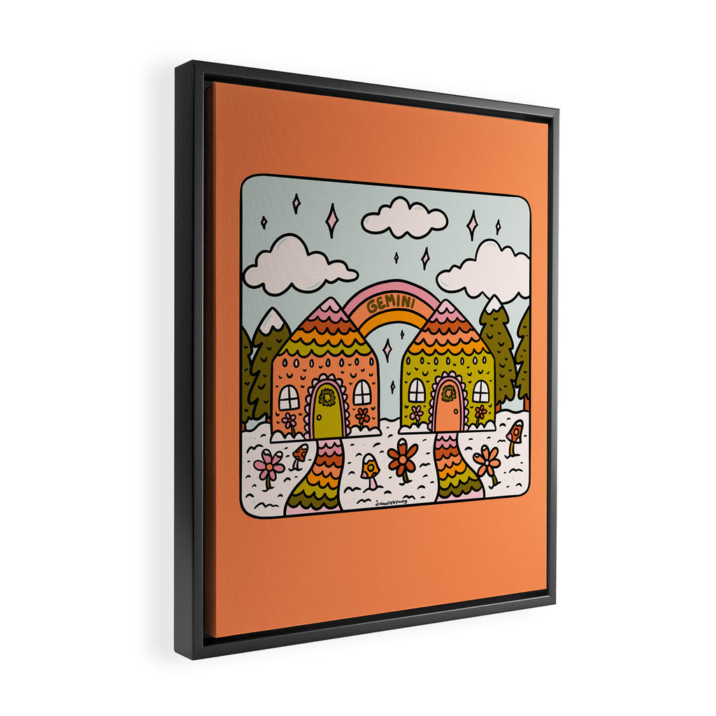 Gemini Gingerbread House Framed Canvas Print Gallery Image 2
