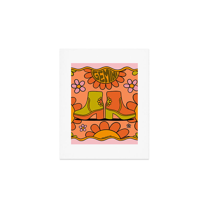 Gemini Groovy Boot Art Print Gallery Image 1