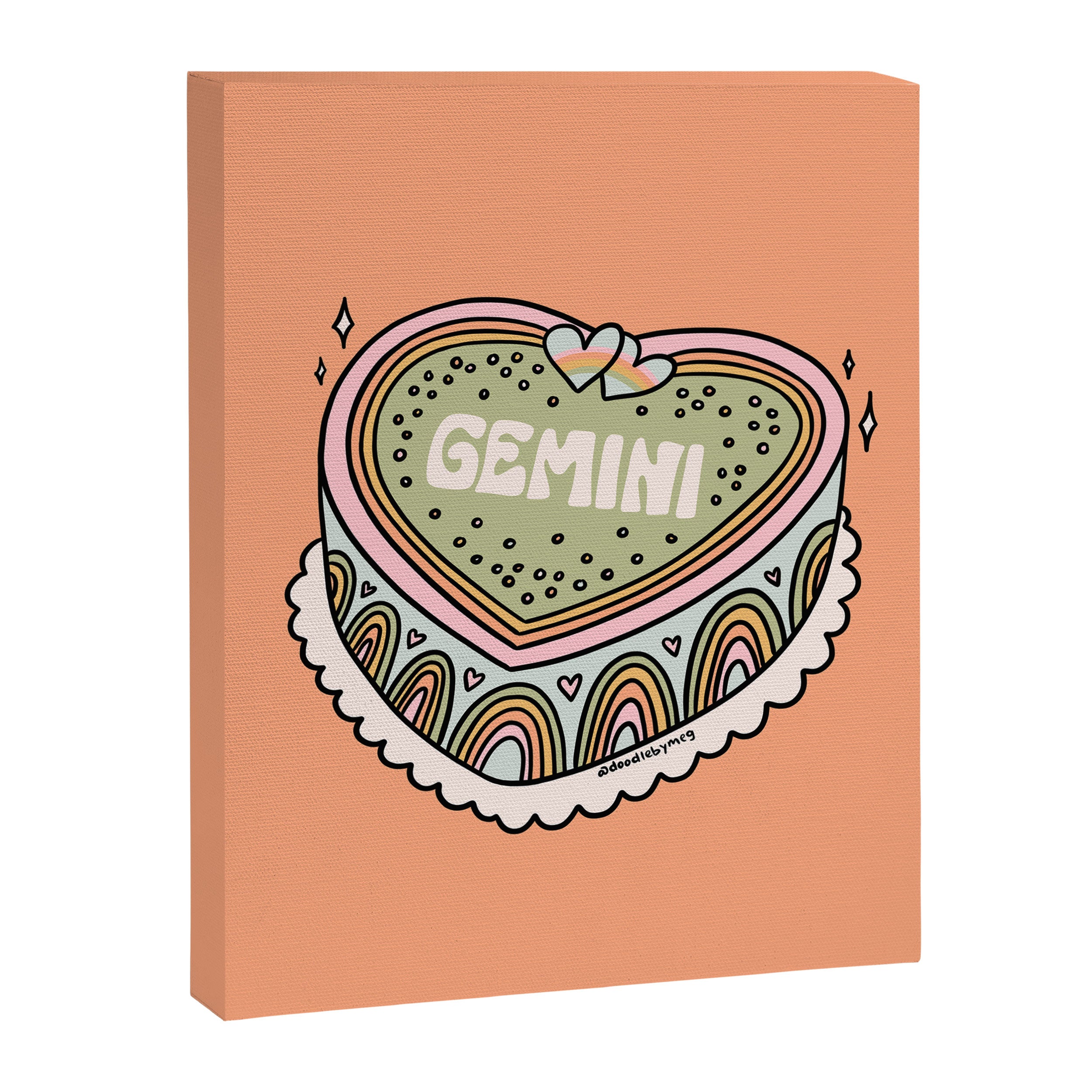 Gemini Heart Cake Canvas Print Gallery Image 8