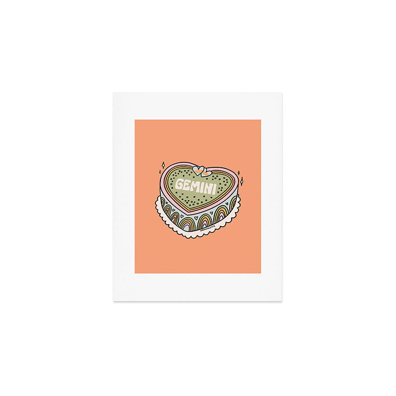 Gemini Heart Cake Art Print Gallery Image 1