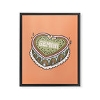 Gemini Heart Cake Framed Canvas Print Gallery Image 8