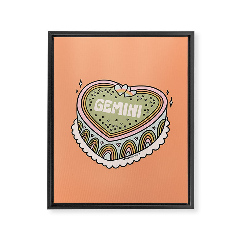 Gemini Heart Cake Framed Canvas Print Gallery Image 8