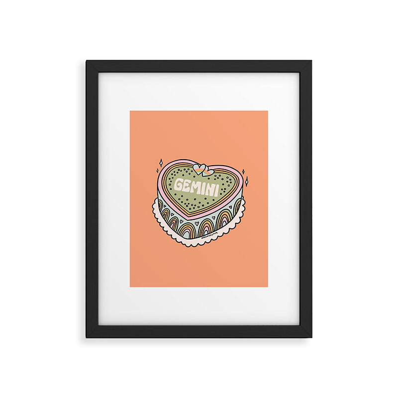 Gemini Heart Cake Framed Art Print Gallery Image 6