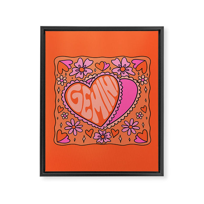 Gemini Heart Framed Canvas Print Gallery Image 1
