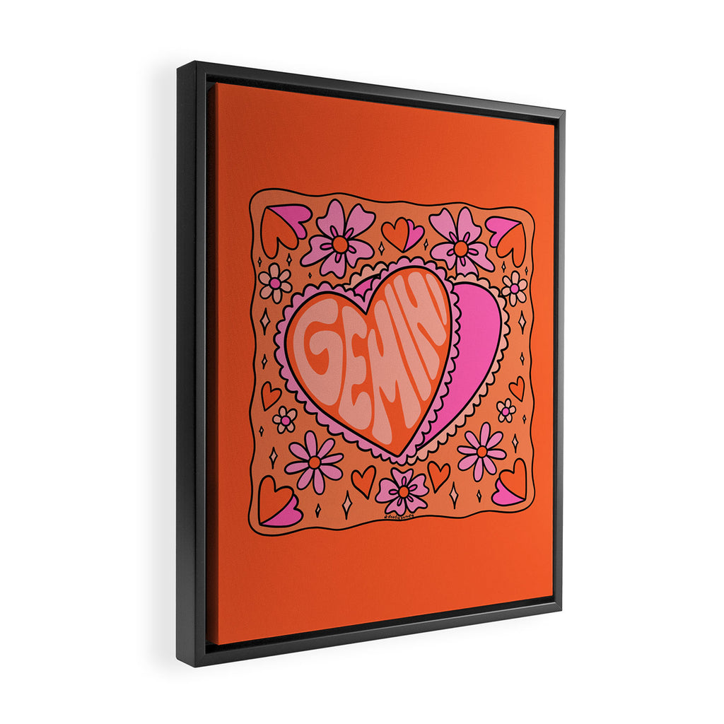 Gemini Heart Framed Canvas Print Gallery Image 2
