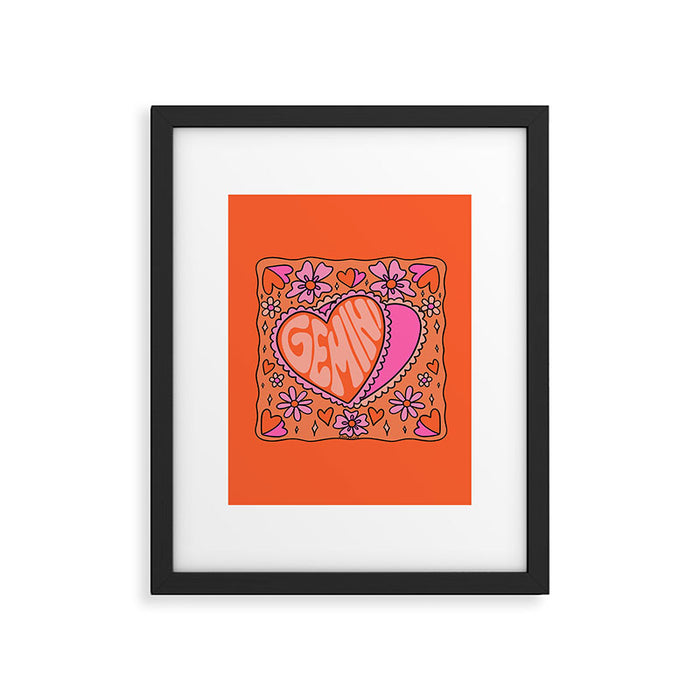 Gemini Heart Framed Art Print Gallery Image 1