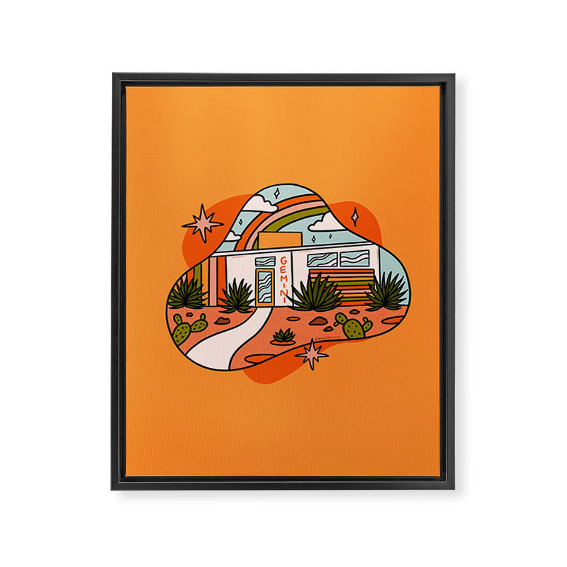 Gemini Mid Century House Framed Canvas Print Gallery Image 8