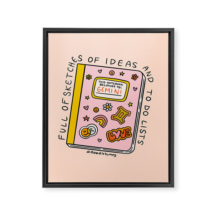 Gemini Notebook Framed Canvas Print Gallery Image 1