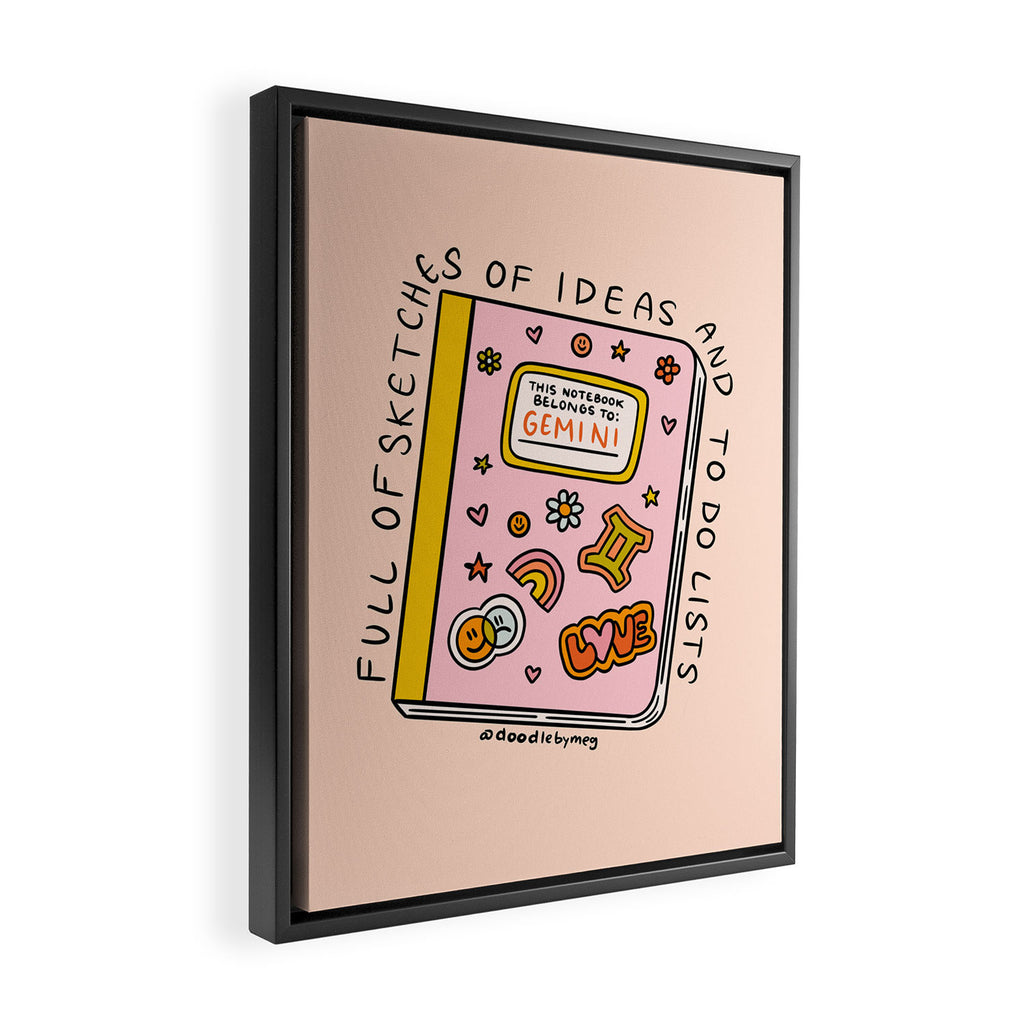 Gemini Notebook Framed Canvas Print Gallery Image 2