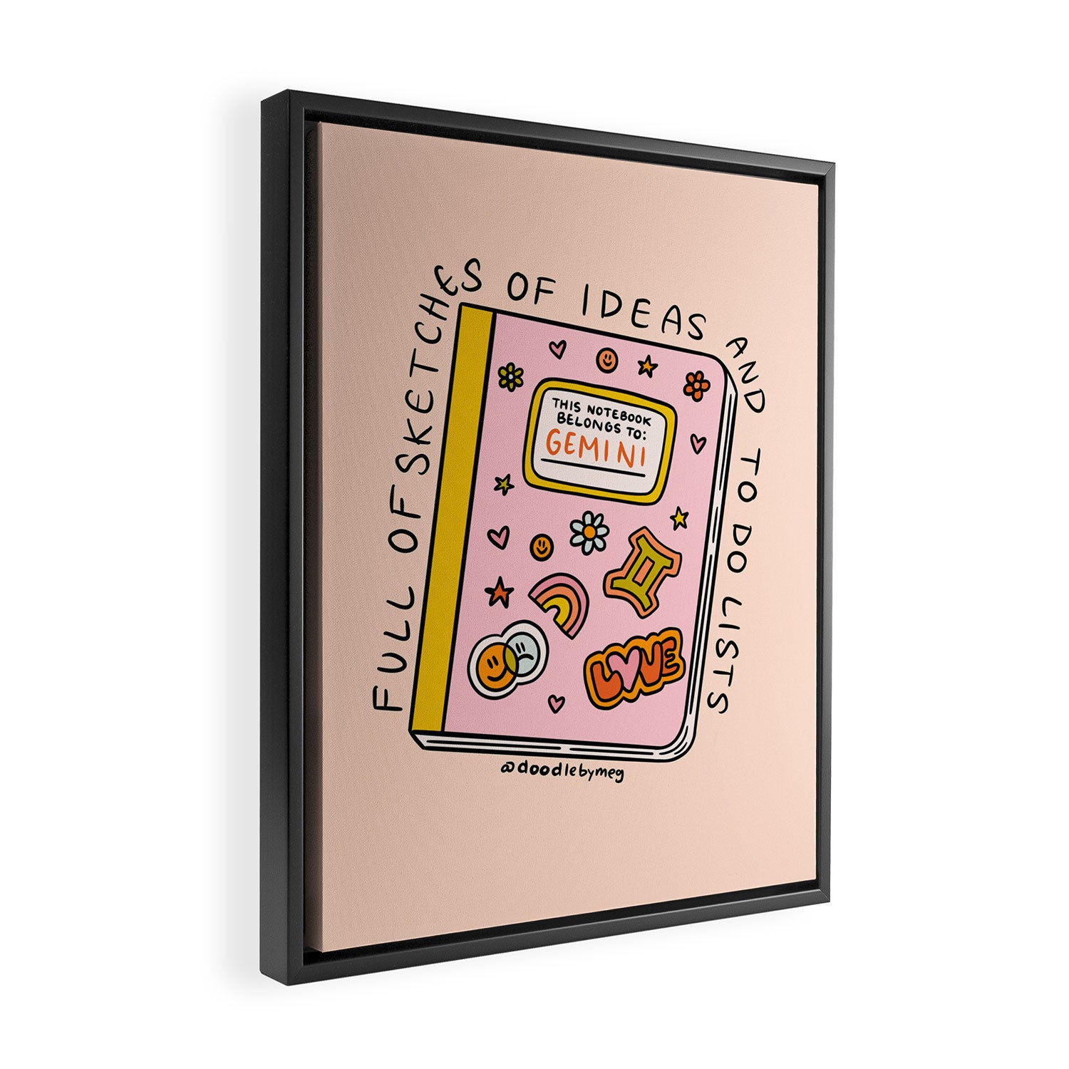Gemini Notebook Framed Canvas Print Gallery Image 2