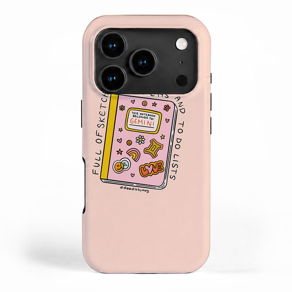 Gemini Notebook iPhone Case Gallery Image 1