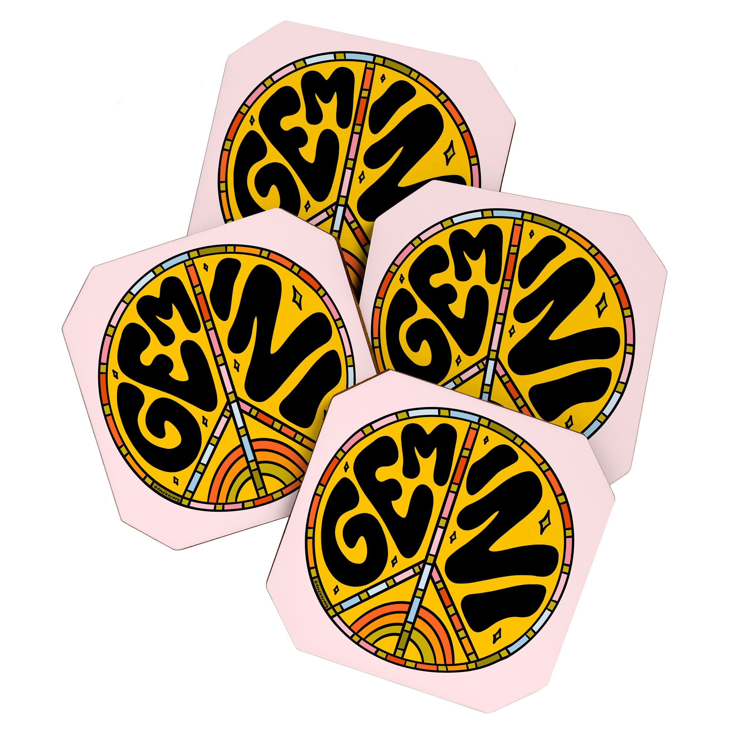 Gemini Peace Sign Coaster Gallery Image 1