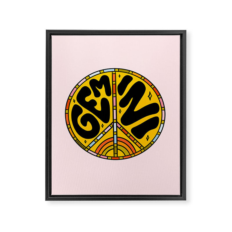 Gemini Peace Sign Framed Canvas Print Gallery Image 8