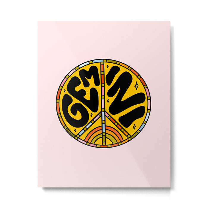 Gemini Peace Sign Metal Print Gallery Image 1