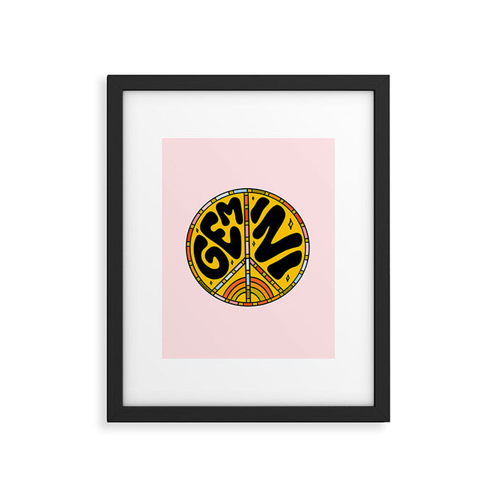 Gemini Peace Sign Framed Art Print Gallery Image 1
