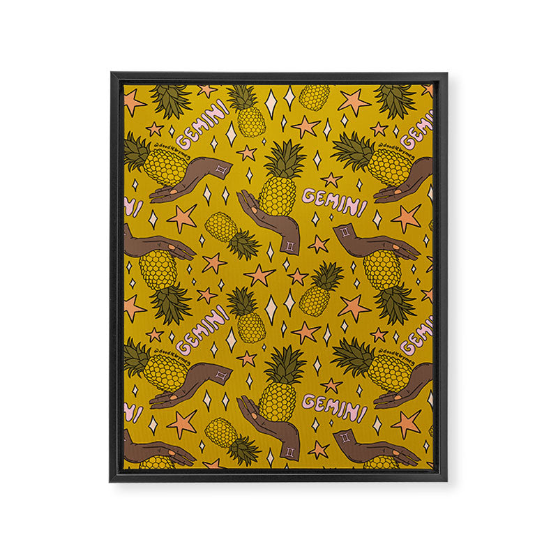 Gemini Pineapple Print Framed Canvas Print Gallery Image 8