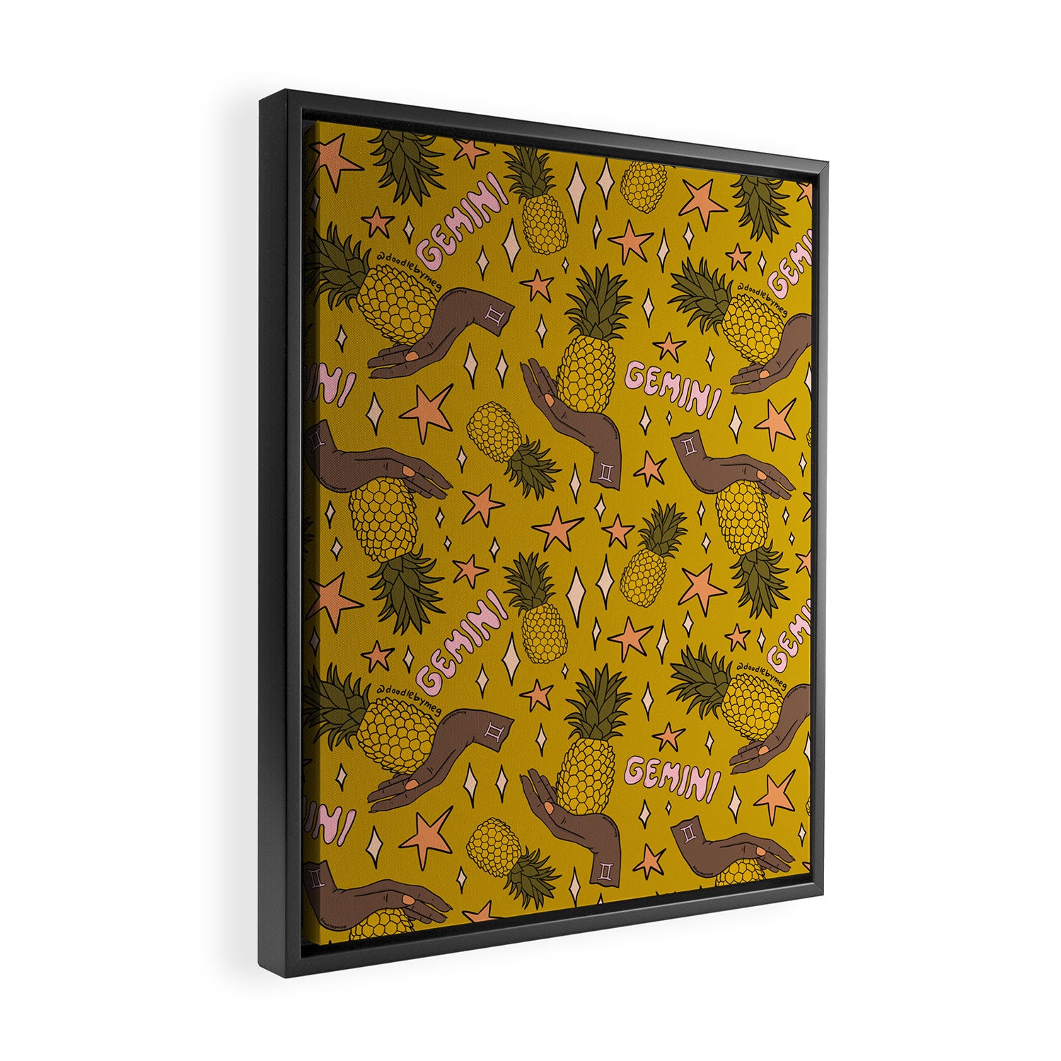 Gemini Pineapple Print Framed Canvas Print Gallery Image 2