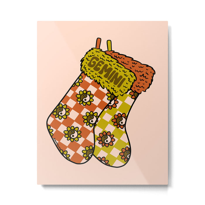Gemini Stocking Metal Print Gallery Image 1
