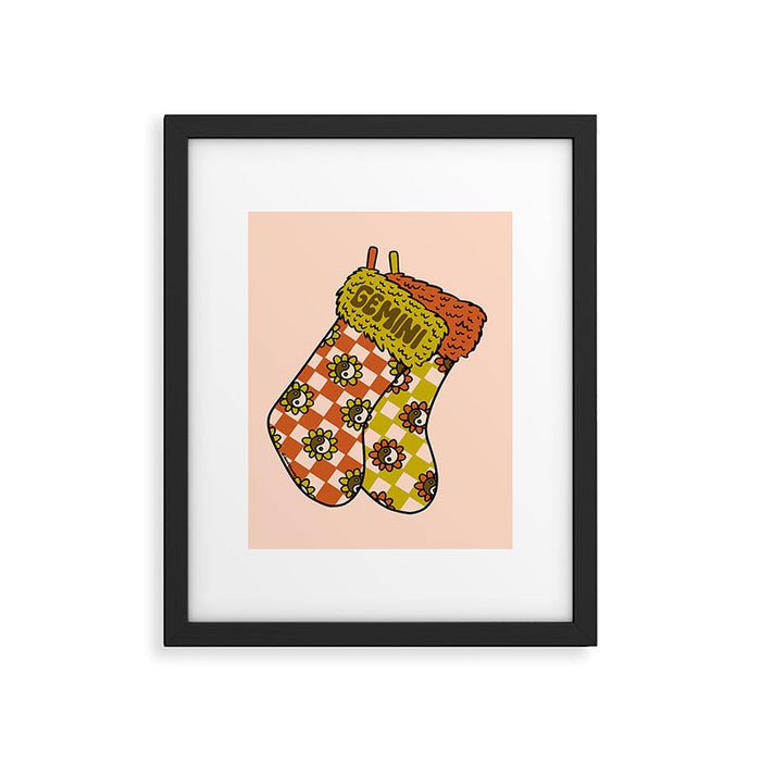 Gemini Stocking Framed Art Print Gallery Image 1