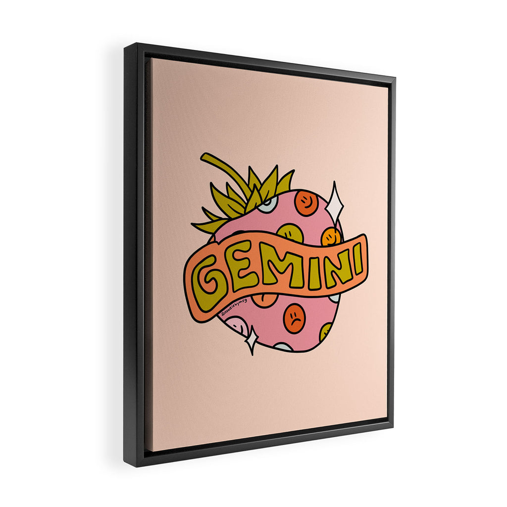 Gemini Strawberry Framed Canvas Print Gallery Image 2