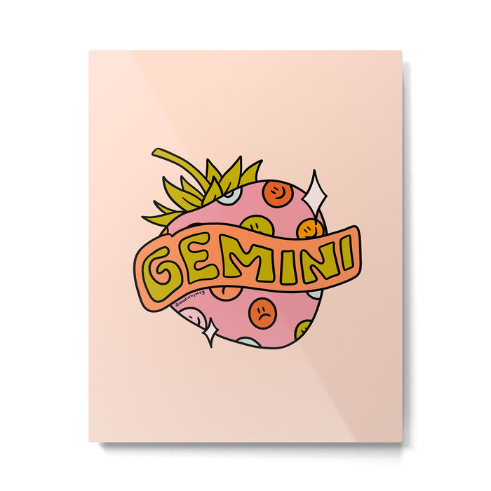 Gemini Strawberry Metal Print Gallery Image 1