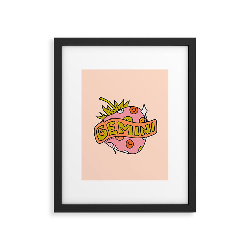 Gemini Strawberry Framed Art Print Gallery Image 6