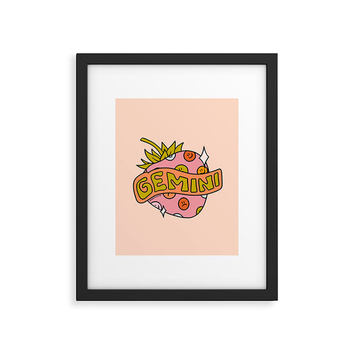 Gemini Strawberry Framed Art Print Gallery Image 1