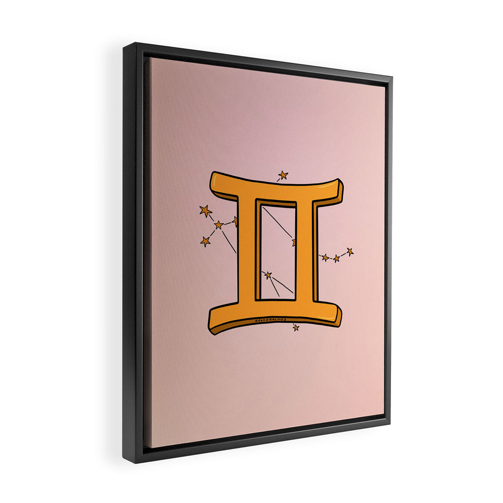 Gemini Symbol Framed Canvas Print Gallery Image 2