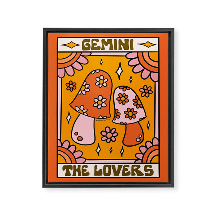 Gemini Tarot Card Framed Canvas Print Gallery Image 1
