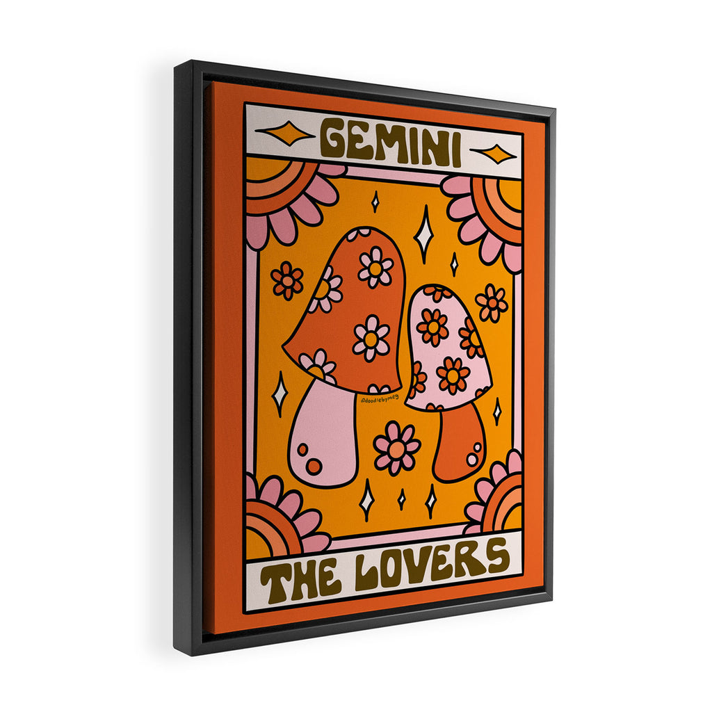 Gemini Tarot Card Framed Canvas Print Gallery Image 2