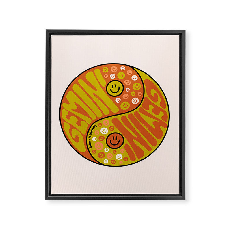 Gemini Yin Yang Framed Canvas Print Gallery Image 8