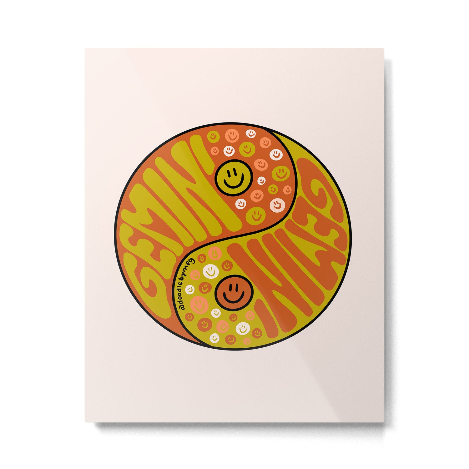 Gemini Yin Yang Metal Print Gallery Image 6
