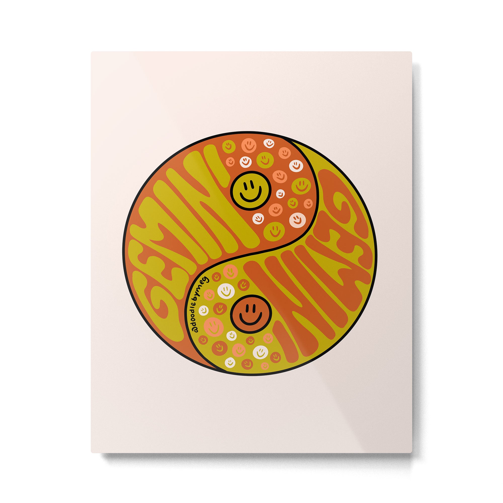 Gemini Yin Yang Metal Print Gallery Image 6