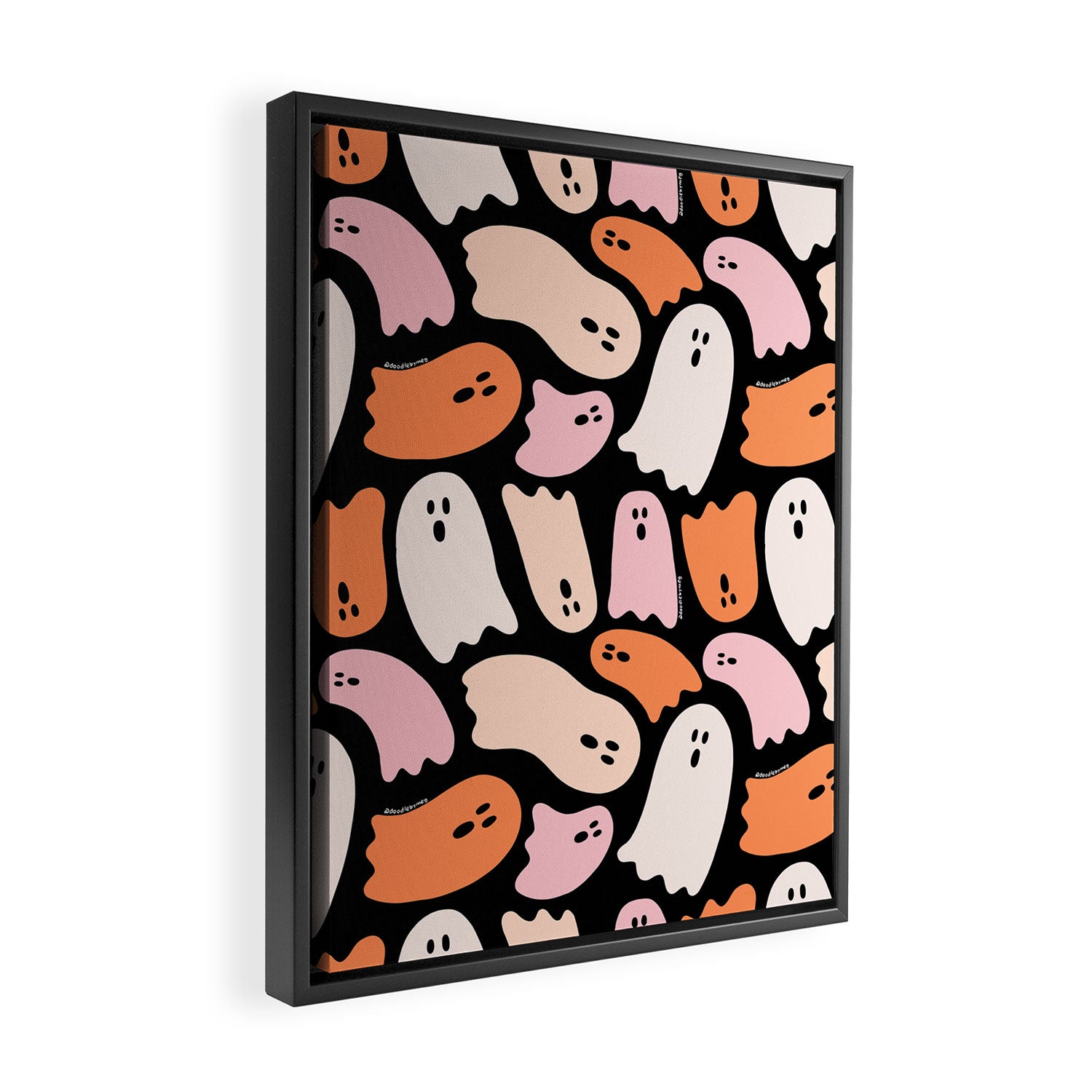 Ghost Print in Black Framed Canvas Print Gallery Image 2